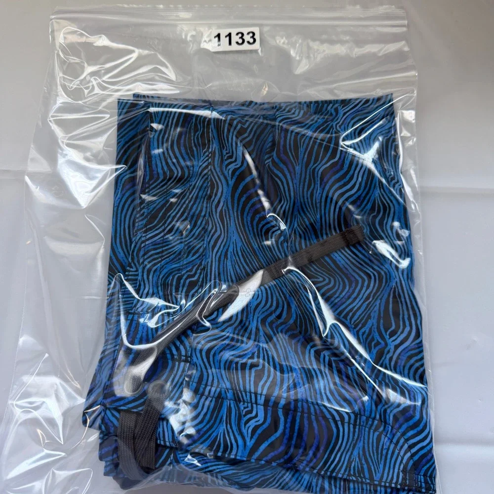 Prana Mens Blue Black Wave Print Board Shorts Swim Trunks 1969521 Size 34